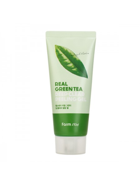 Пилинг-скатка с зелёным чаем FarmStay Real Green Tea Clear Peeling Gel