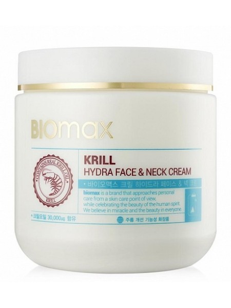 Biomax KRILL HYDRA FACE & NECK CREAM Увлажняющий крем для лица и шеи с крилевым маслом 
