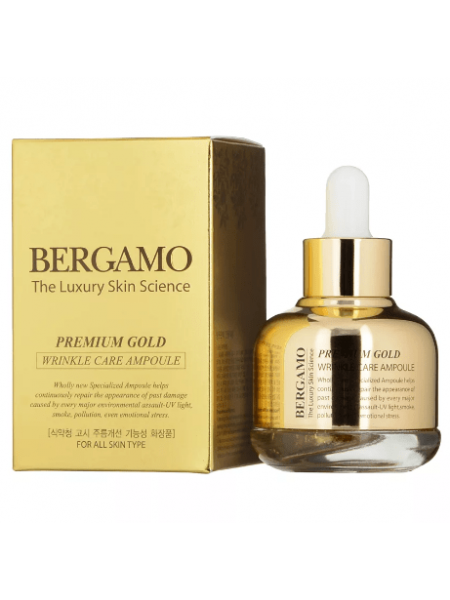 Антивозрастная сыворотка с золотом Bergamo Premium Gold Wrinkle Care Ampoule 