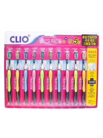 Clio Fine All Antibacterial SC 5+5 Набор зубных щеток с мягкой антибактериальной щетиной 