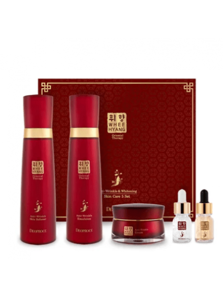Deoproce Whee Hyang Anti-wrinkle and Whitening Skin Care 5 Set Антивозрастной набор косметики с женьшенем