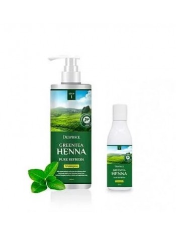 Шампунь для волос с экстрактом зеленого чая и хной Deoproce Green Tea Henna Pure Refresh Shampoo