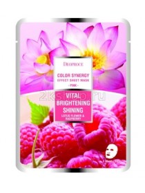 Deoproce Color Synergy Effect Sheet mask Pink Маска тканевая на основе цветов лотоса и малины