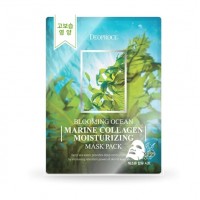 Набор тканевых масок с морским коллагеном (5 шт)  Deoproce Blooming MARINE COLLAGEN MOISTURIZING Mask Pack