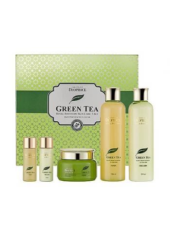 Deoproce Premium Green Tea Total Solution Skin Care 3 Set Набор для ухода за кожей лица "Зеленый чай" 