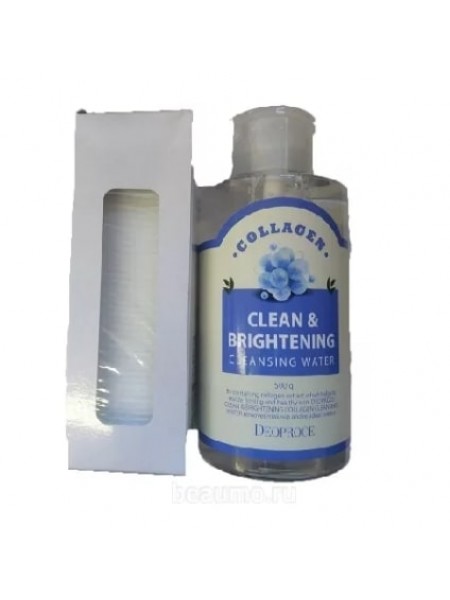 Deoproce Очищающая вода с коллагеном Clean & Brightening Collagen Cleansing Water