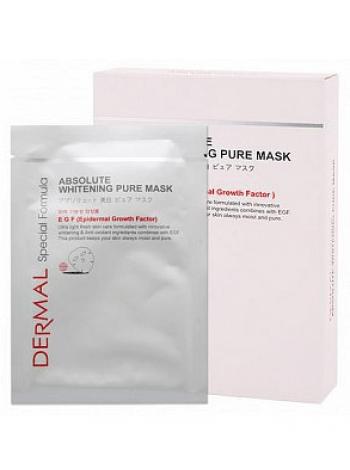 DERMAL Absolute Whitening Pure Mask Набор осветляющих масок для лица с EGF