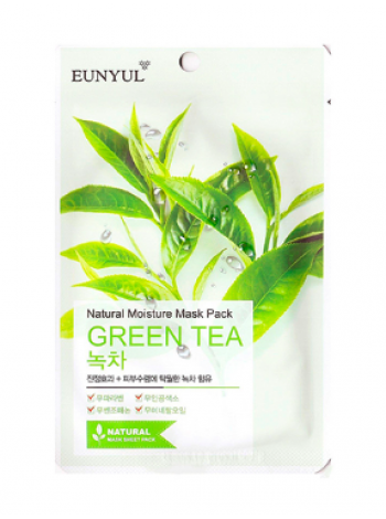 EUNYUL Natural Moisture Mask Pack Green Tea Тканевая увлажняющая маска с зеленым чаем