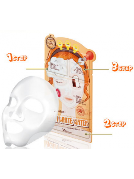 Elizavecca 3-step Aqua White Water Mask Pack Увлажняющая 3-шаговая маска для лица
