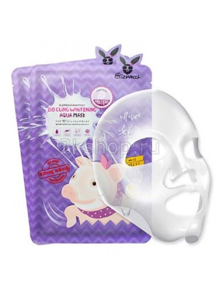 Elizavecca Milky Piggy Bio Cling Whitening Aqua Mask Омолаживающая увлажняющая маска из биоцеллюлозы 