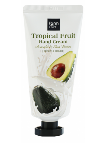 Крем для рук с авокадо и маслом ши FarmStay Tropical Fruit Hand Cream Avocado & Shea Butter 