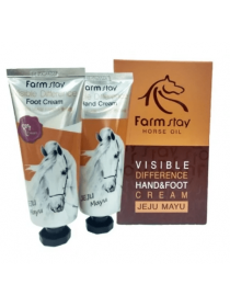 FarmStay Visible Difference Jeju Mayu Complete hand & foot cream Набор крем для рук и для ног с лошадиным жиром