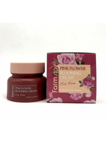 Farmstay Крем для лица с экстрактом розы  pink flower blooming cream pink rose