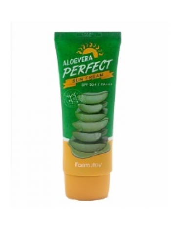 FarmStay Aloevera Perfect Sun Cream SPF 50+/PA+++  Солнцезащитный крем для лица и тела SPF 50+/PA+++