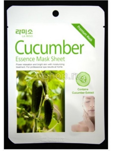 La Miso Cucumber Essence Mask Тканевая маска с экстрактом огурца 