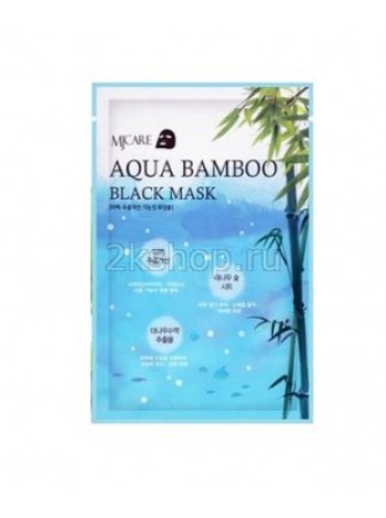 Mijin MJ AQUA BAMBOO Black Mask  Увлажняющая черная тканевая маска Бамбук