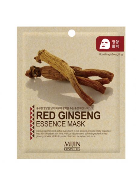 Mijin Cosmetics Red Ginseng Essence Mask Антивозрастная тканевая маска с экстрактом красного женьшеня
