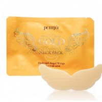 Гидрогелевая маска для шеи с 24-каратным золотом  Petitfee gold neck pack Hydrogel angel wings 