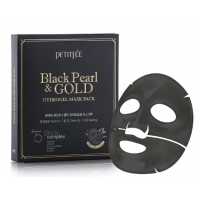 Гидрогелевая маска для лица c золотом и черным жемчугом Petitfee Black Pearl and Gold Hydrogel Mask Pack 