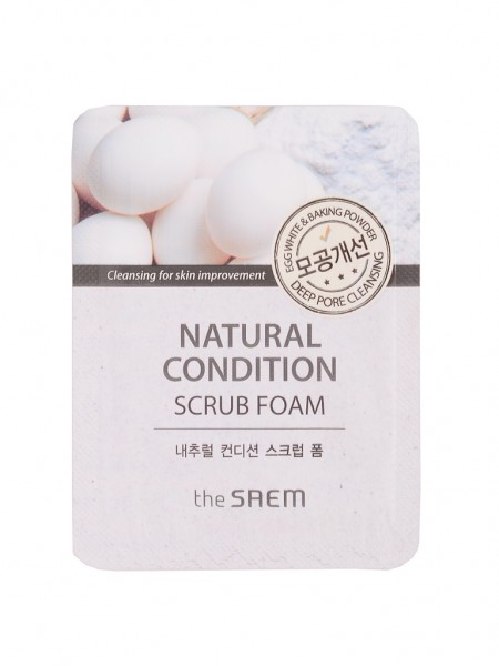 The Saem Natural Condition Scrub Foam Sample Пенка-скраб для лица пробник 