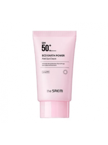 Солнцезащитный крем для проблемной и чувствительной кожи  The Saem Eco Earth Power Pink Sun Cream  EX SPF 50 PA++++