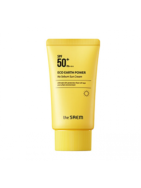 The Saem Eco Earth Power No Sebum Sun Cream (N2) SPF50+ PA+++  Солнцезащитный крем для жирной кожи лица SPF50+ PA+++ 