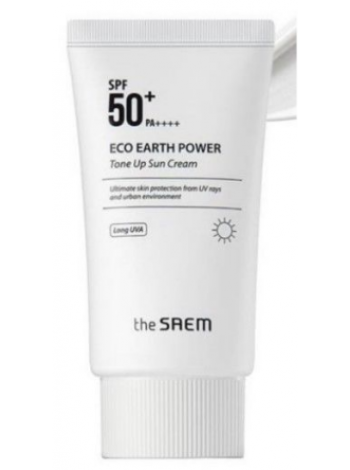 Солнцезащитный крем осветляющий SPF50+ PA+++ The Saem Eco Earth Power Tone Up Cream SPF50+ PA+++ 
