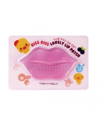 Гидрогелевая маска патч для губ увлажняющие Tony Moly Kiss Kiss lovely lip patch 