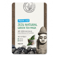 Jeju Nature's Green Tea Mask Успокаивающая тканевая маска для лица с зеленым чаем