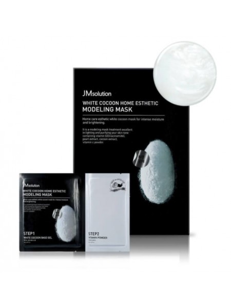 Моделирующая маска с протеинами шелкопряда и жемчугом JMsolution White Cocoon Home Esthetic Modeling Mask