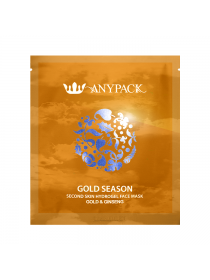 Гидрогелевая маска для лица с золотом и женьшенем Anypack Gold Season Second Skin Hydrogel Face Mask  Golg and Ginseng 