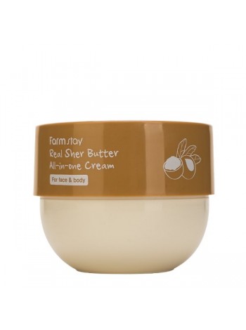 Универсальный питательный крем для лица и тела с маслом ши FarmStay Real Shea Butter All-In-One Cream 300ml