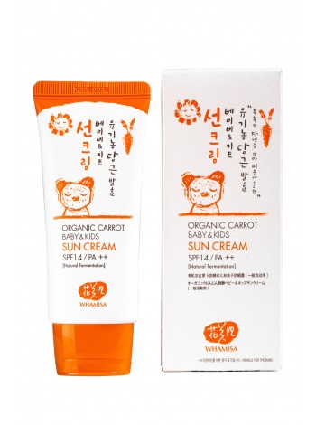 Детский солнцезащитный крем SPF 14 / PA++ Whamisa Organic Carrot Baby&Kids Sun Cream SPF 14 / PA++ (Natural Fermentation)