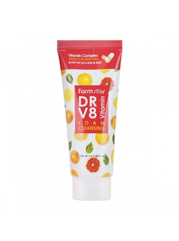 Очищающая пенка для тусклой кожи FarmStay Dr-V8 Vitamin Foam Cleansing