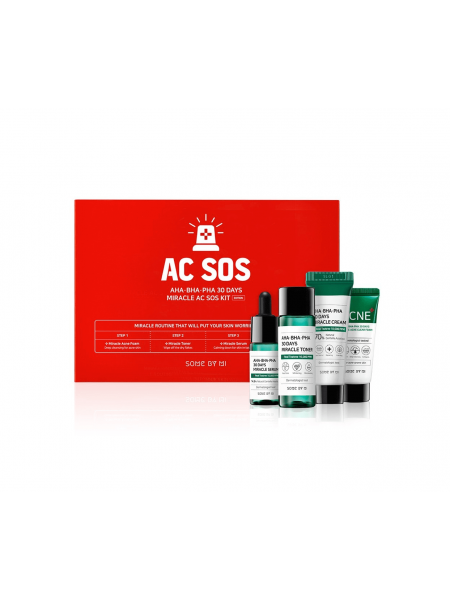 Набор миниатюр с кислотами для проблемной кожи Some By Mi AC SOS AHA-BHA-PHA 30 Days Miracle AC SOS Kit