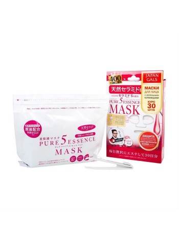 Набор масок с керамидами 30 шт. JAPAN GALS Pure 5 Essence Mask Ceramides 30 pcs