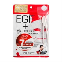 Набор тканевых масок плацентой и EGF фактором 7 шт. JAPAN GALS Placenta & EGF Facial Essence Mask 7 pcs