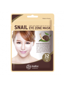 Патчи для области под глазами AsiaKiss Snail Eye Zone Mask с экстрактом слизи улитки / 32 шт.