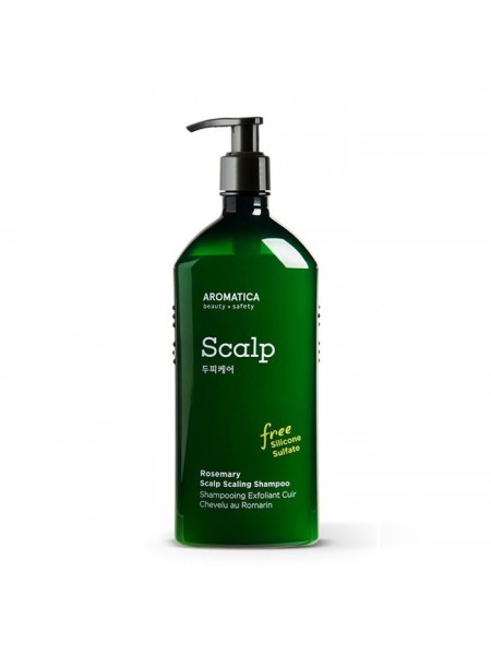 Бессульфатный глубокоочищающий шампунь с розмарином, 400 мл AROMATICA Rosemary Scalp Scaling Shampoo 400ml