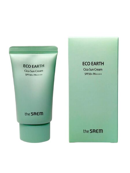 Солнцезащитный крем для чувствительной кожи The Saem Eco Earth Cica Sun Cream SPF 50+ PA++++