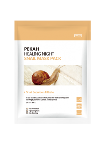 Вечерняя восстанавливающая маска с пептидами и муцином улитки Pekah Healing Snail Night Mask Pack (Набор 5 Шт)