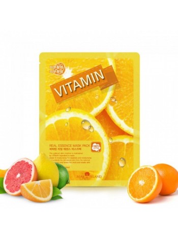 Витаминная осветляющая тканевая маска MAY ISLAND Real Essence Vitamin Mask Pack