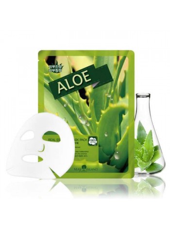 Успокаивающая тканевая маска с алоэ MAY ISLAND Real Essence Aloe Mask Pack
