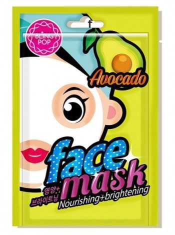 Питательная тканевая маска с авокадо BLING POP AVOCADO NOURISHING & BRIGHTENING MASK 20мл