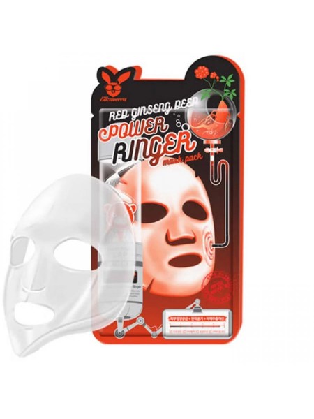Тканевая маска с женьшенем ELIZAVECCA Red Ginseng Deep Power Ringer Mask Pack