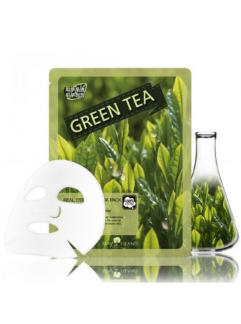 Тканевая маска для лица с зеленым чаем May Island Real Essence Green Tea Mask Pack