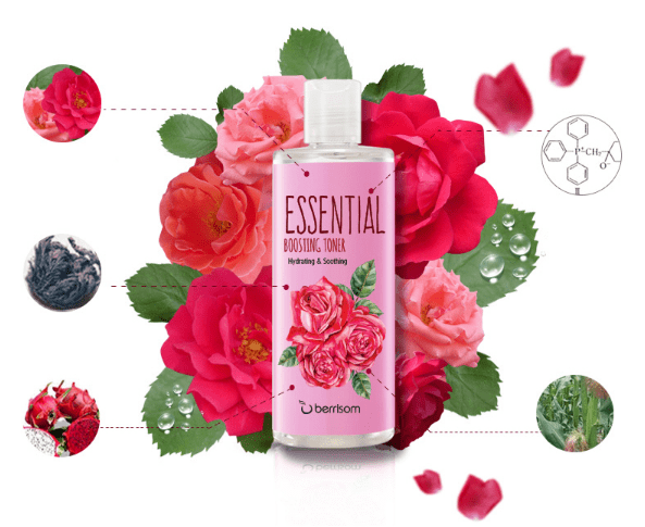 Berrisom Essential Boosting Toner Rose  Увлажняющий тонер для лица с экстрактом розы