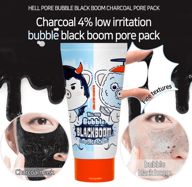 Elizavecca Hell-Pore Bubble blackboom pore pack Черная кислородная маска  для очищения пор